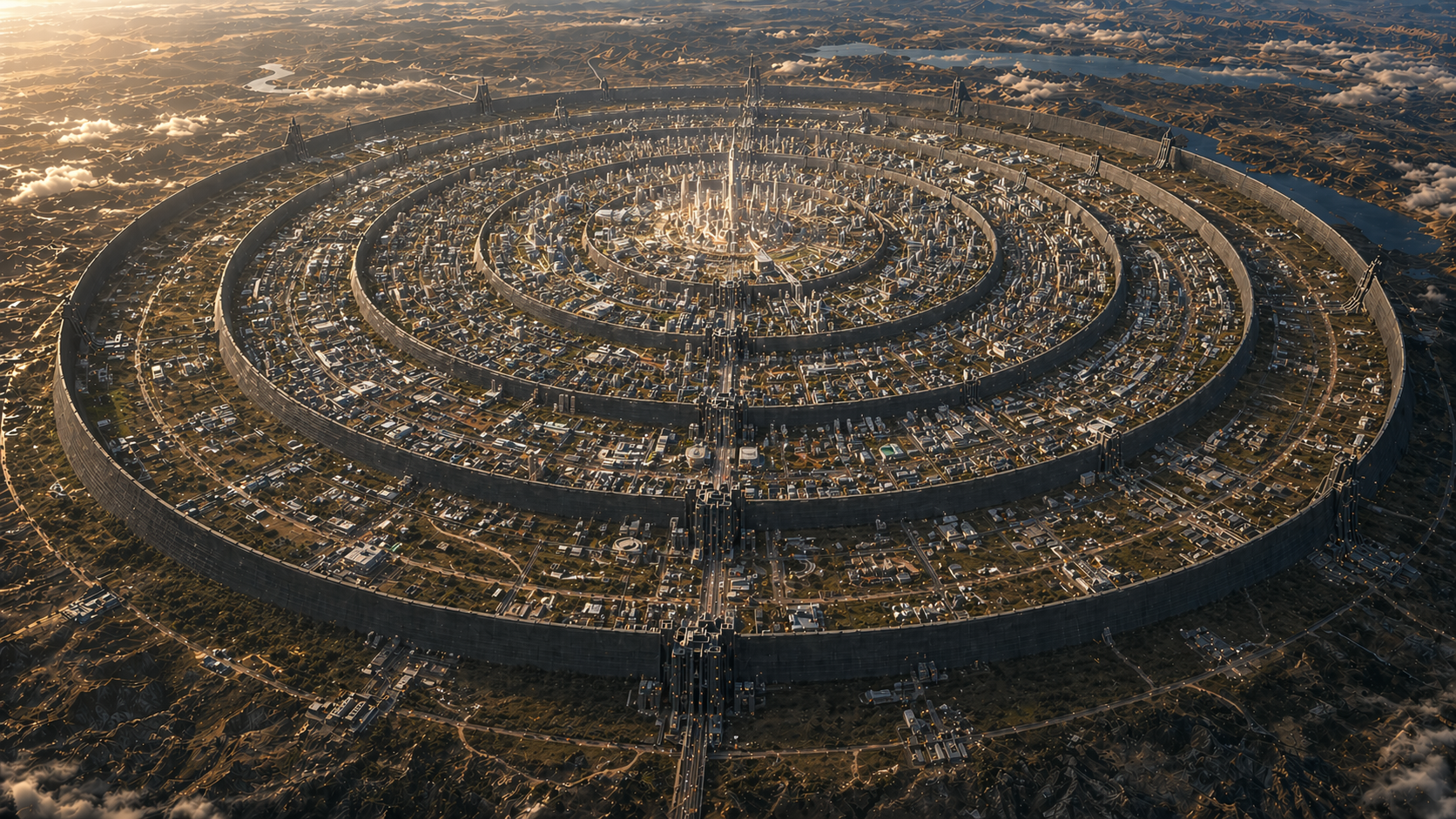 The Five Rings — concentric ring geography with population distribution